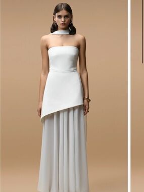 Matters Store Monaco White Dress with Neck Scarf